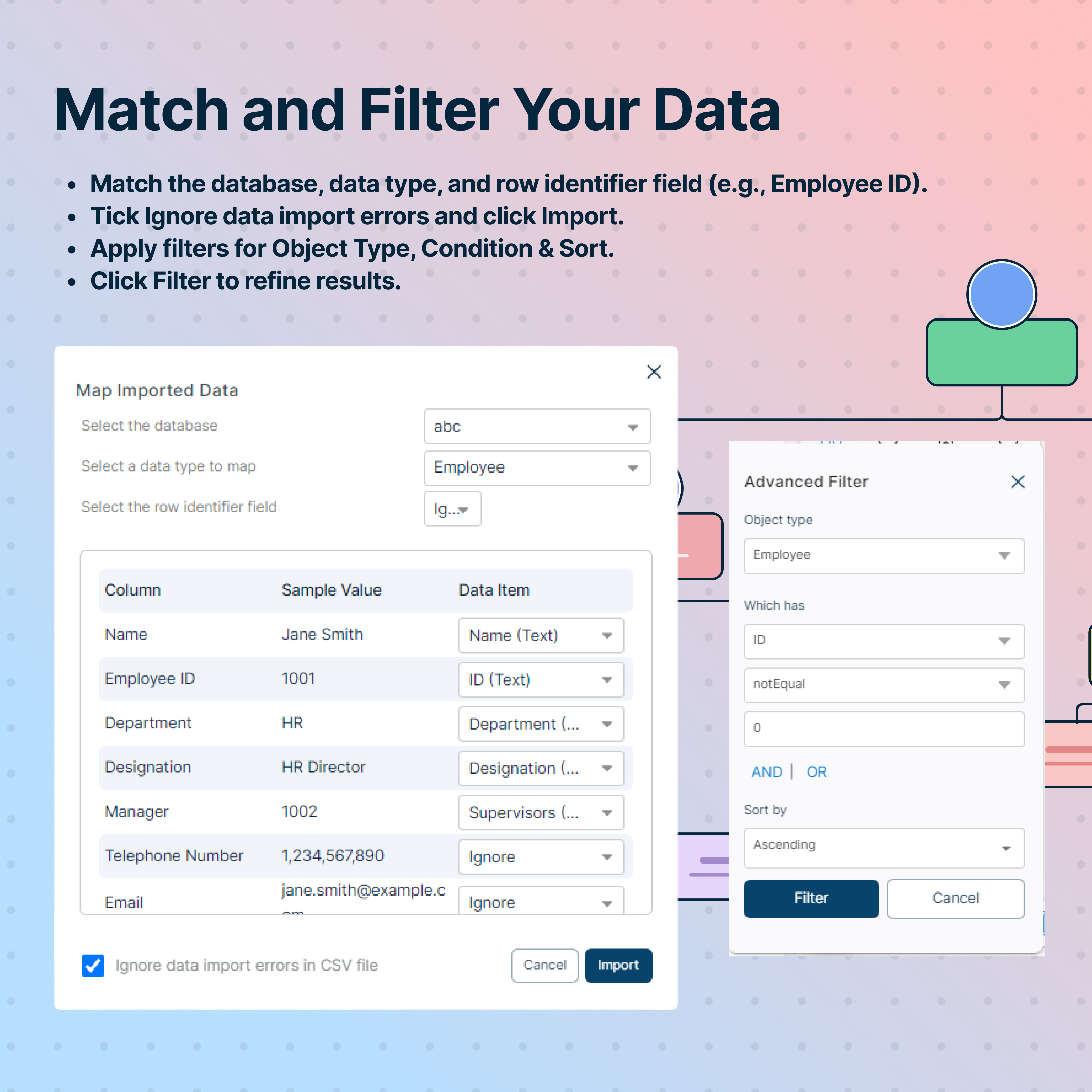 image showcasing how to visualize and org chart in Creately 