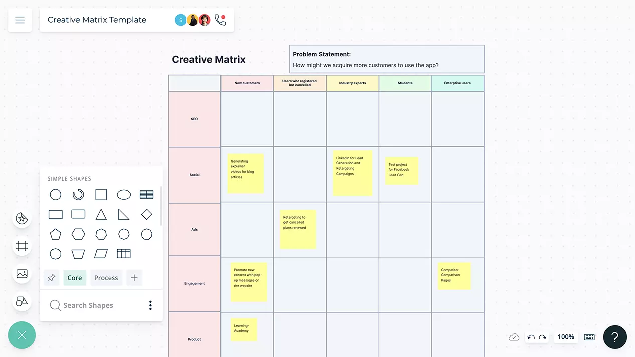 Creative Matrix | Design Thinking Matrix Generator