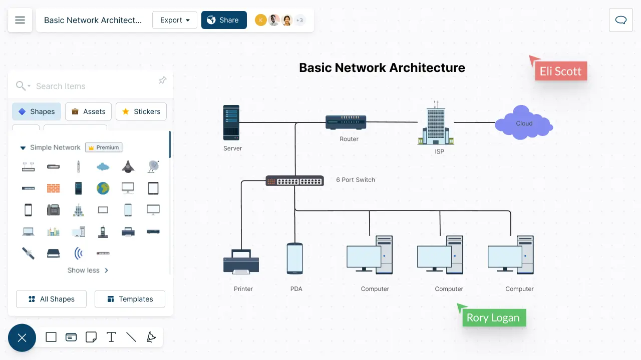 Network Diagram Software | Draw Network Diagram Online